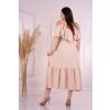 Volánové šaty s ramínky Sunlov (Velikost ONE SIZE, Barva Béžová)