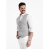 Pánská žakárová vesta bez klop V1 - ESPIR (Velikost L, Barva Šedá)