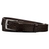Pánský pásek z přírodní lícové kůže s copánkovým vzorem (Velikost 90, Barva Černá)