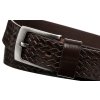 Pánský pásek z přírodní lícové kůže s copánkovým vzorem (Velikost 90, Barva Černá)