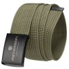 Pánský popruhový pásek s černou sponou (Velikost 105, Barva Khaki)