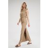 Bavlněná maxi sukně M789 (Barva Béžová, Velikost XL)
