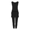 Stylový komplet bez rukávů s ohrnutými nohavicemi K484 (Barva Černá, Velikost S)