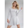 Krátká halenka s dlouhým rukávem M788 (Barva Tmavě šedá, Velikost S)