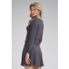 Krátká halenka s dlouhým rukávem M788 (Barva Tmavě šedá, Velikost S)