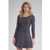 Krátká halenka s dlouhým rukávem M788 (Barva Tmavě šedá, Velikost S)
