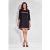 Asymetrické elegantní šaty M030 (Velikost S, Barva Černá)