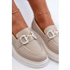 Dámské kožené mokasíny na platformě  S.Barski LR720 (Velikost 41, Barva Béžová)
