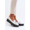 dámské kožené mokasíny na platformě Assetnima (Velikost 40, Barva Bílá)