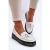 dámské kožené mokasíny na platformě Assetnima (Velikost 40, Barva Bílá)