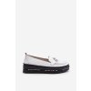 dámské kožené mokasíny na platformě Assetnima (Velikost 40, Barva Bílá)