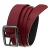 Dámský kožený pásek s klasickou stříbrnou sponou (Barva Červená)