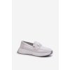 Dámské Kožené Mokasíny Na Platformě   S.Barski LR490 (Velikost 39, Barva Stříbrná)