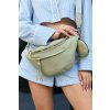 Dámská kožená ledvinka s mini kabelkou (Barva světle  zelená)