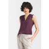 Halenka bez rukávů, výstřih do V B161 (Barva Fialová, Velikost S)