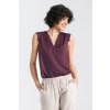 Halenka bez rukávů, výstřih do V B161 (Barva Fialová, Velikost S)