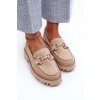 Dámské semišové mokasíny s ozdobou  D&A TW117 (Velikost 38, Barva Béžová)