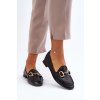 Dámské mokasíny na ploché podrážce s ozdobou  Iluvana (Velikost 38, Barva Černá)