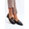 Dámské mokasíny na ploché podrážce s ozdobou  Iluvana (Velikost 38, Barva Černá)