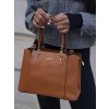 Prostorná dámská taška z ekologické kůže (Barva Hnědá)