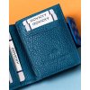 Kožená dámská peněženka s vlnkovým vzorem (Barva Modrá)