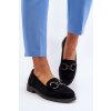 Dámské semišové mokasíny s ozdobou  Echonesa (Velikost 38, Barva Černá)