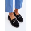Dámské semišové mokasíny s ozdobou  Echonesa (Velikost 38, Barva Černá)