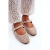 Eko Zamszové Baletky Ozdobené Džetem  Tinara (Velikost 38, Barva Béžová)