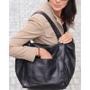 Městská kožená kabelka shopper (Barva Černá)