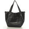 Městská kožená kabelka shopper (Barva Černá)