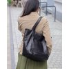 Městská kožená kabelka shopper (Barva Černá)