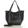 Městská kožená kabelka shopper (Barva Černá)
