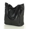Italská kožená kabelka typu shopper na rameno (Barva Černá)