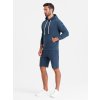 Men's sweatshirt set kangaroo sweatshirt + shorts -  V1 Z75 (Velikost S, Barva Modrá)