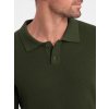 Pánské bavlněné polo tričko se strukturovaným úpletem - V1 OM-POSS-0117 (Velikost S, Barva Olivová)