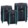 Značkový set textilních kufrů 3v1  PTN 5209 (Barva černá || modrý)