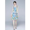Áčkové šaty s potiskem s ramínky se zavazováním (Barva Barevná, Velikost S)