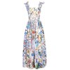Áčkové šaty s potiskem s ramínky se zavazováním (Barva Barevná, Velikost S)