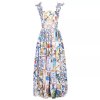 Áčkové šaty s potiskem s ramínky se zavazováním (Barva Barevná, Velikost S)