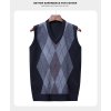 Pánská vesta s geometrickým vzorem (Barva Tmavě šedá, Velikost M)