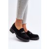 Dámské kožené mokasíny s ozdobou   Loraleima (Velikost 38, Barva Černá)