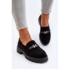 Dámské kožené mokasíny s ozdobou   Loraleima (Velikost 38, Barva Černá)