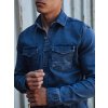 Pánská riflová košile džínová  DX2586 (Velikost S, Barva Černá)