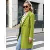 Dámský kabát oversize LINNORE hladký dlouhý  NY0702 (Velikost ONE SIZE, Barva Světle zelená)