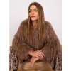 Hnědý chlupatý kabátek kožich oversize AT-KR-2359.96P - M/L