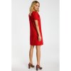 Značkové elegantní šaty s řasením u krku M337 - Červené XXL