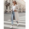 Dámský kabát oversize MANTOVA dlouhý  NY0738 (Velikost ONE SIZE, Barva Béžová)