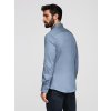 Pánská SLIM FIT košile z ozdobné látky s kapsou (Velikost S, Barva Modrá)