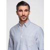 Elegantní pánská oxfordská košile s výšivkou a kapsou (Velikost S, Barva Světle modrá)
