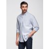Elegantní pánská oxfordská košile s výšivkou a kapsou (Velikost S, Barva Světle modrá)